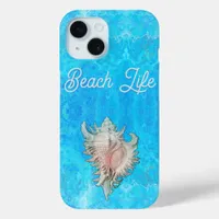 Conch Shell "Beach Life" iPhone 15 Case