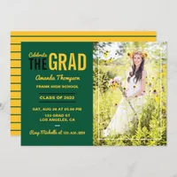 Green and Gold Graduation Party Invitation