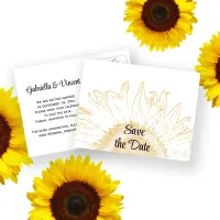 Yellow Sunflower Graphic Wedding Save the Date Announcement Postcard