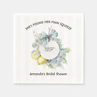She's Found Her Main Squeeze Lemon Bridal Shower Napkins