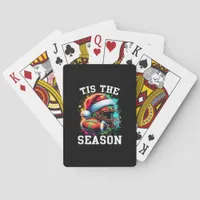 Tis The Season Football Mom Christmas Santa Hat Co Poker Cards
