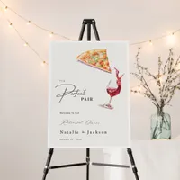 Pizza & Wine Perfect Pair Rehearsal Dinner Welcome Foam Board