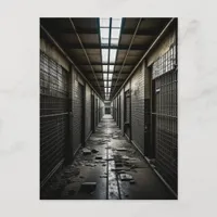 Inside an Abandoned Jail Postcard