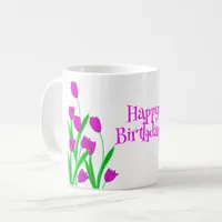 Colorful Wildflower Floral - Happy Birthday  Coffee Mug