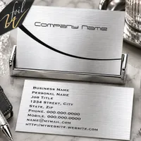 Contemporary Silver Metallic Professional Foil Business Cards