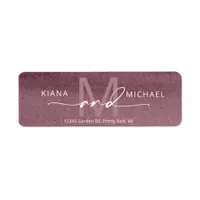 Calligraphy Monogram Wedding Mauve ID771 Label