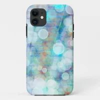 Blue, Orange, Yellow, White Abstract Art   iPhone 11 Case