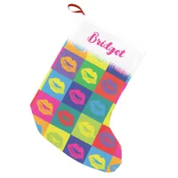 Pop Art Lips Christmas Kisses Small Christmas Stocking