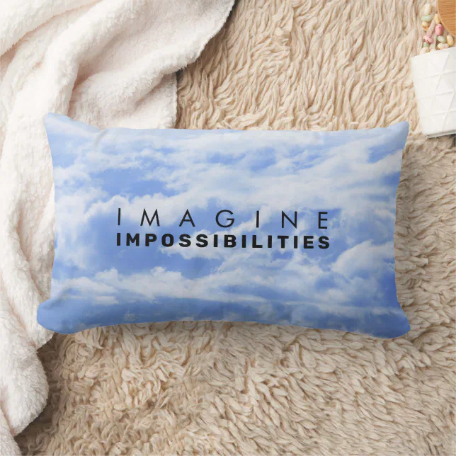 Imagine Impossibilities Blue Cloudscape Lumbar Pillow