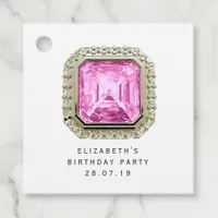 Pink Tourmaline October Birthstone Favor Tags