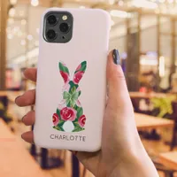 Customizable Floral Bunny iPhone Case