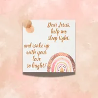 Christian Prayer for kids Brown & Pink | Metal Print