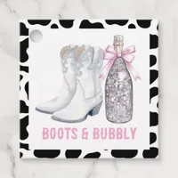 Boots & Bubbly Disco Cowgirl Last Rodeo Favor Tags