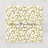 Gold Horseshoes Good Luck Professional Square Business Card