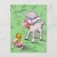 Retro to Daughter at Easter Adorable Lamb Postcard