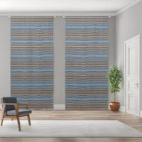 Southwest Blue & Brown Geometric Pattern 50x108in Blackout Curtains