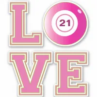 Bingo Player Cute Pink Personalised Sticker