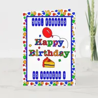 Personalized Colorful Happy Birthday Card