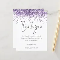 Budget Elegant Purple Glitter Wedding Thank You