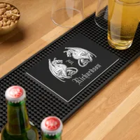 Personalized Winged Dragons  Bar Mat