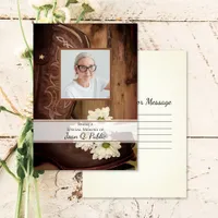 White Daisies Boots Share Memory Funeral Memorial Note Card