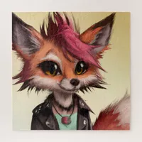 Cool Punk Rock Fox Teenager Jigsaw Puzzle