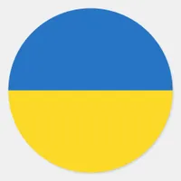 Ukraine Flag Blue Yellow Ukrainian Support Classic Round Sticker