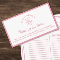 Recipe Request Card for Blush Pink Bridal Shower