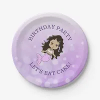 Personalized Purple Mermaid Birthday Cake Plates