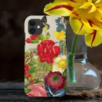 Vintage Flower Bouquet with Butterflies Case-Mate iPhone Case