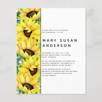 BUDGET Sunflower Celebration of Life Invitation