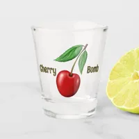 Red Cherry Design Personalized Shot Glass