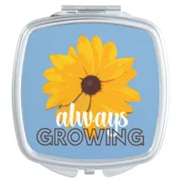 Motivational Yellow Flower Empowering Photo Art Compact Mirror