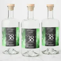 Elegant 38th Emerald Wedding Anniversary Liquor Bottle Label