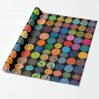 Cute little flower heads wrapping paper