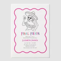 Colorful Final Fiesta Pink Bachelorette Party Vellum Invitations