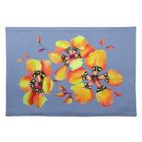 Watercolor Sparaxis Orange Flame Flower Power Placemat