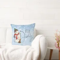 Jolly Snowman ID841 Throw Pillow