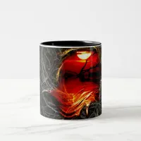 Melting Sunset Dark Fractal Artistry Two-Tone Coffee Mug