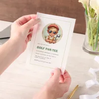 Vintage Golf Par-Tee 1st Birthday Boy Vellum Invitations