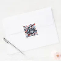 Floral 4th of July Square Sticker