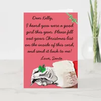 Christmas Wish Letter from Santa Claus () Holiday Card