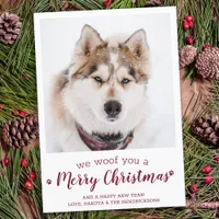 Modern Pet Photo Merry Christmas From The Dog Holiday Card