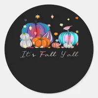 It’s Fall Y’all Magic Pumpkin Autumn Style Classic Round Sticker