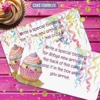 Cupcake Baby Shower Enclosure Card