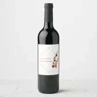 Pink Ice Cream Cherry Red Scooped Up Bridal Shower Wine Label