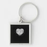 Monochrome Skeleton Hand With Heart Classic Keychain