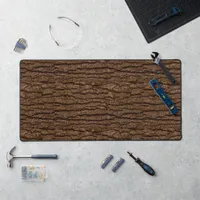 Rustic Faux Piece of Wood Grain Tree Bark Desk Mat