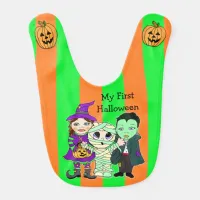 My First Halloween Vampire, Mummy and Witch Baby Baby Bib