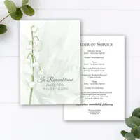 Peaceful Lily of Valley Funeral Memorial Service Program